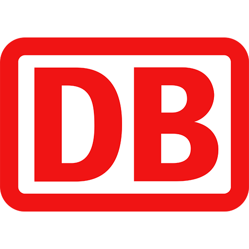 Logo der Deutschen Bahn mit charakteristischem rotem DB-Symbol, steht für umfassende Bahnverkehrsnetze und Dienstleistungen