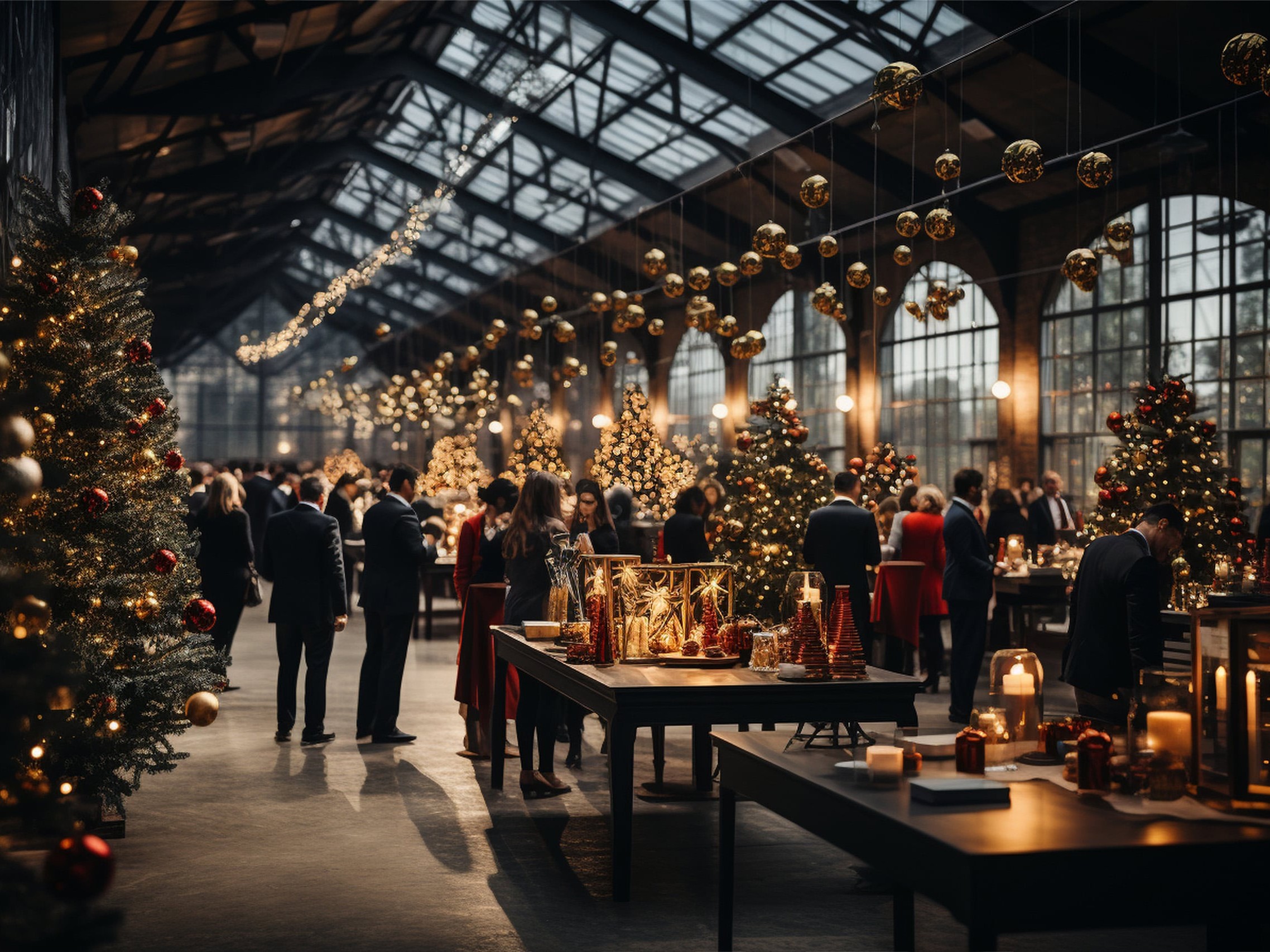 Groß aufgebaute Firmen weihnachtsfeier