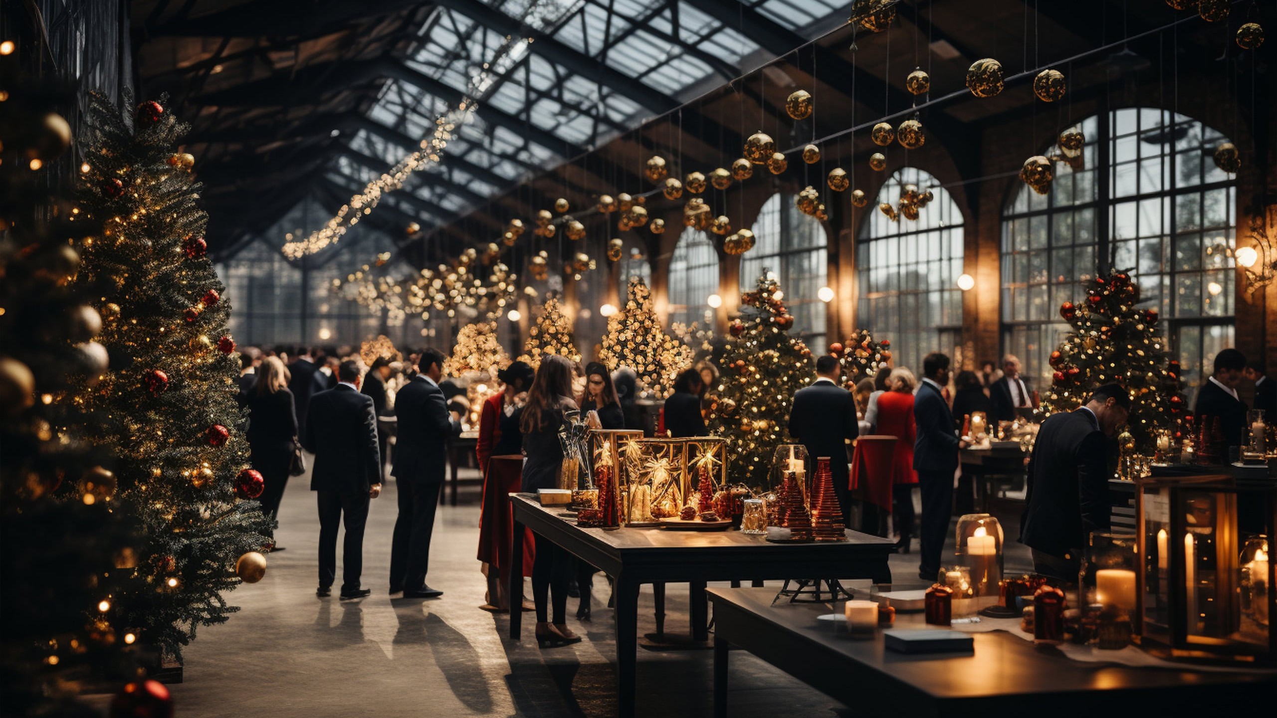 Groß aufgebaute Firmen weihnachtsfeier