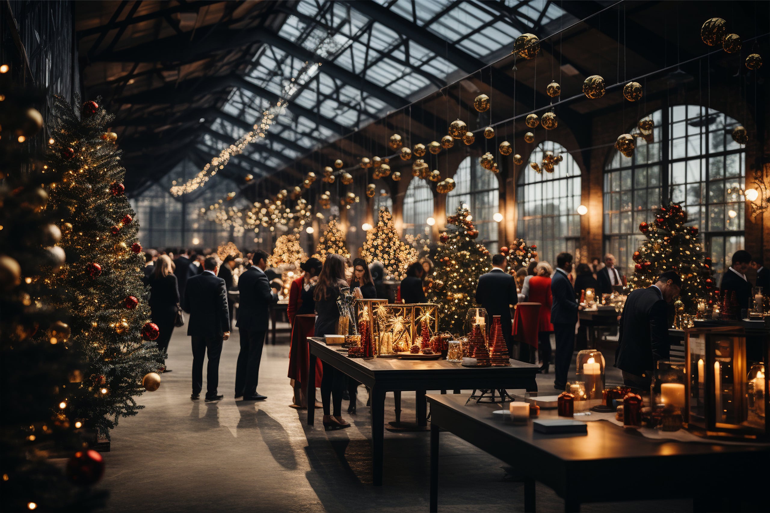 Groß aufgebaute Firmen weihnachtsfeier